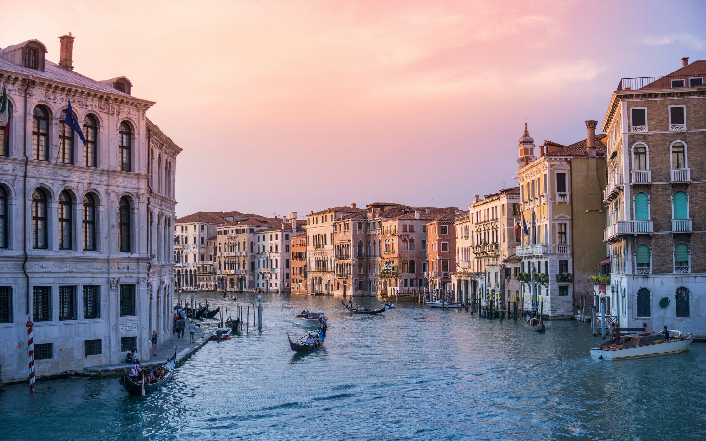 boats in venice canals